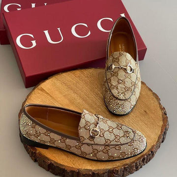 Crystal Embellished Canvas Loafers - Faizah Outlet
