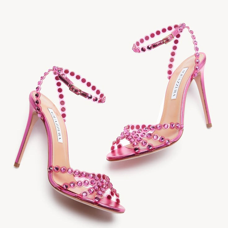 Crystal Strap Stiletto Heel Sandals