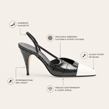 Croc Embossed Slingback Pumps