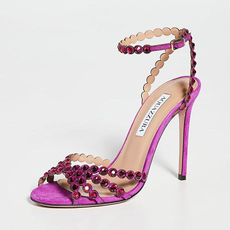 Crystal Strap Stiletto Heel Sandals
