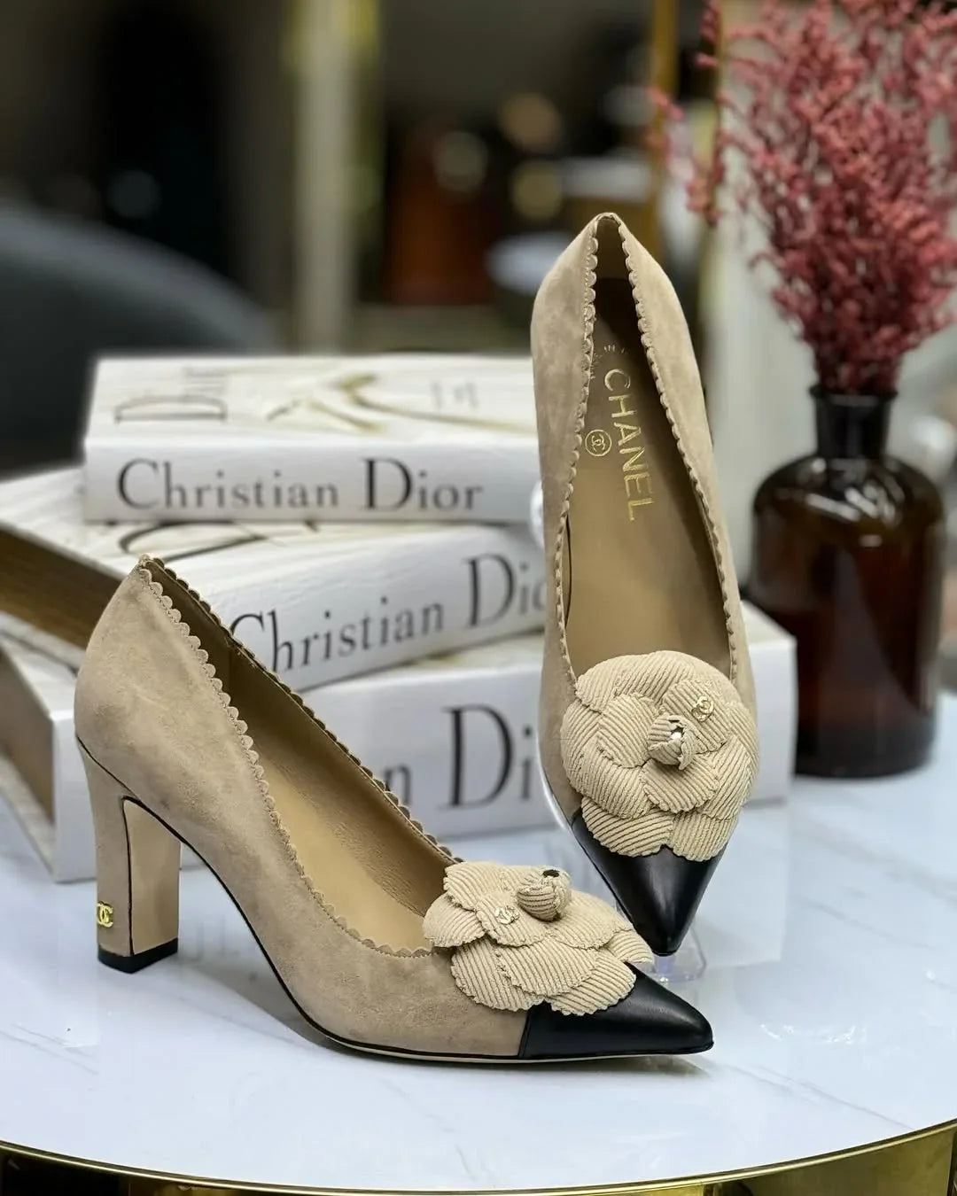 Floral Heel Pumps - Faizah Outlet
