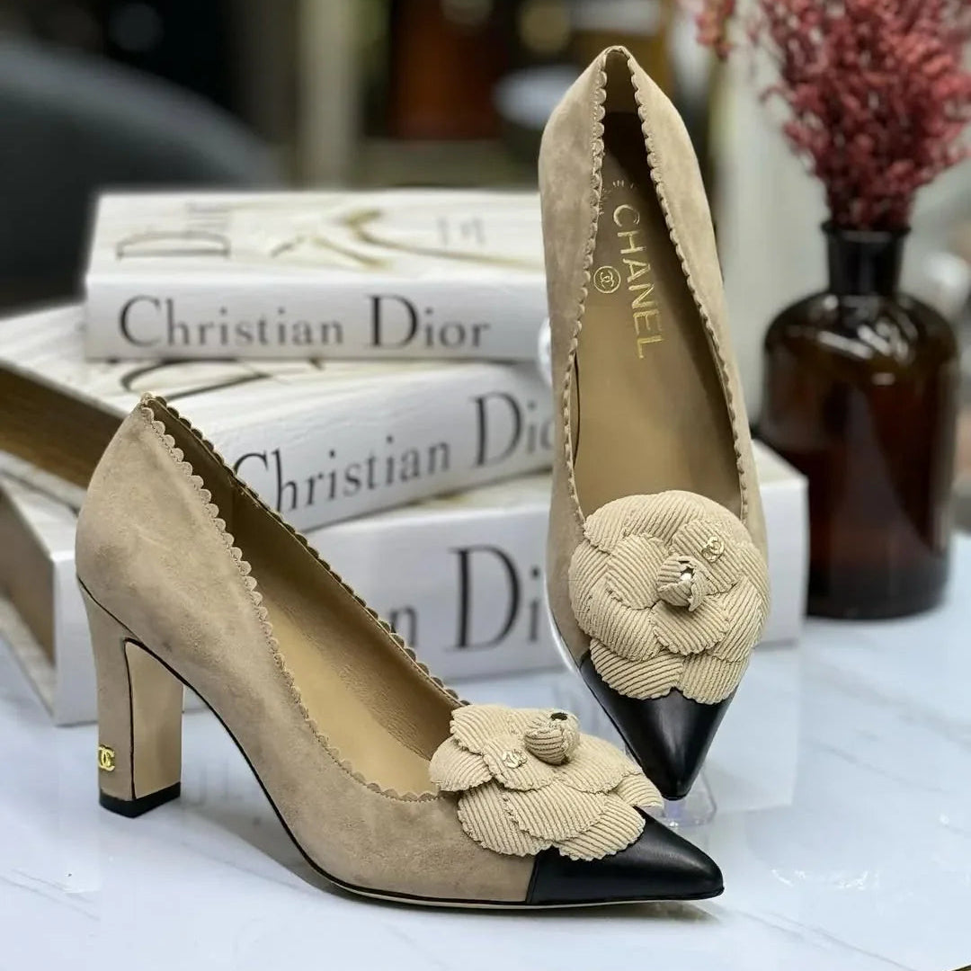 Floral Heel Pumps - Faizah Outlet