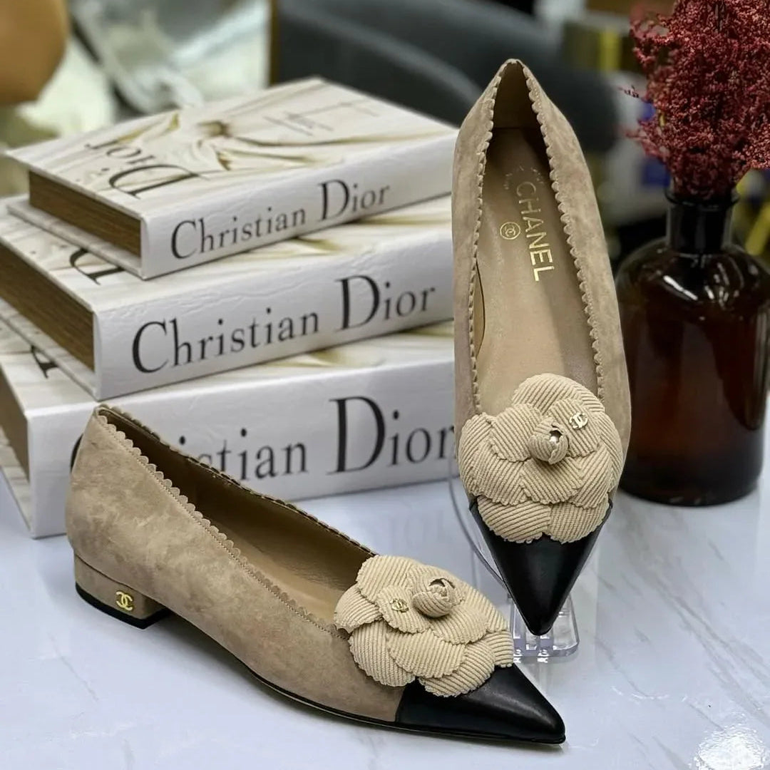 Ballet Flats with Floral Accent