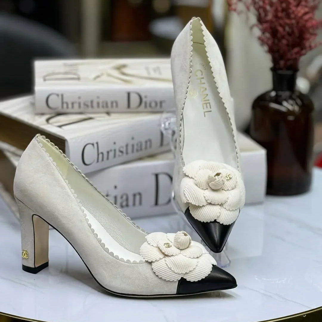 Floral Heel Pumps - Faizah Outlet