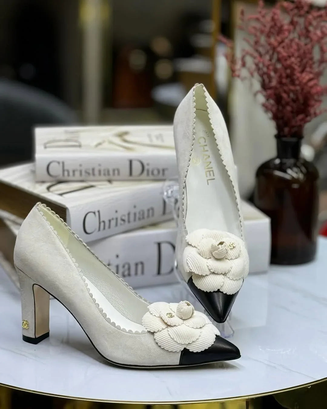 Floral Heel Pumps - Faizah Outlet