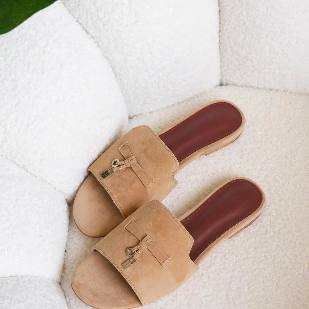 Elegant Velvet Flats - Faizah Outlet