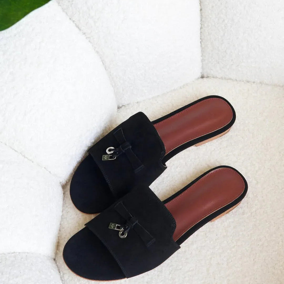 Elegant Velvet Flats - Faizah Outlet