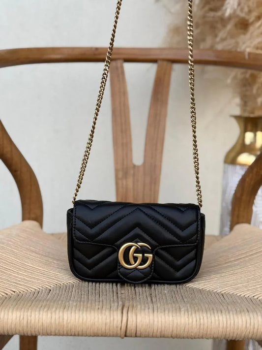 Black Matelassé Super Mini Bag - Faizah Outlet
