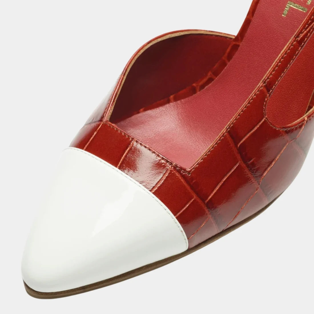 Croc Embossed Slingback Pumps