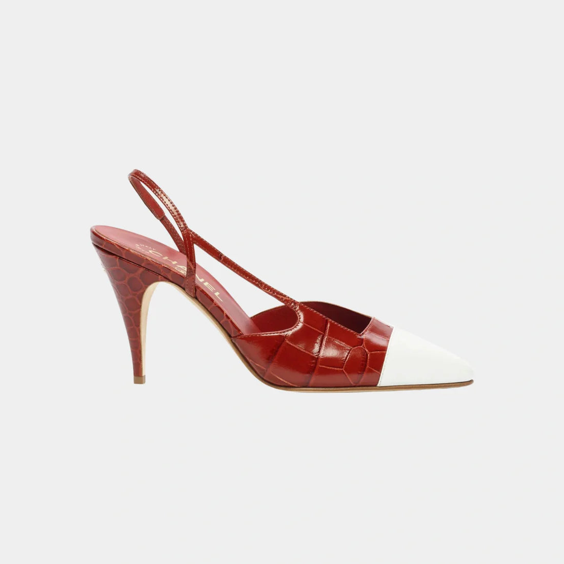 Croc Embossed Slingback Pumps