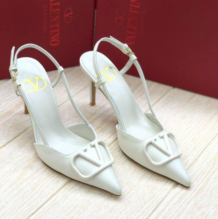 Studded Leather Heels - Faizah Outlet