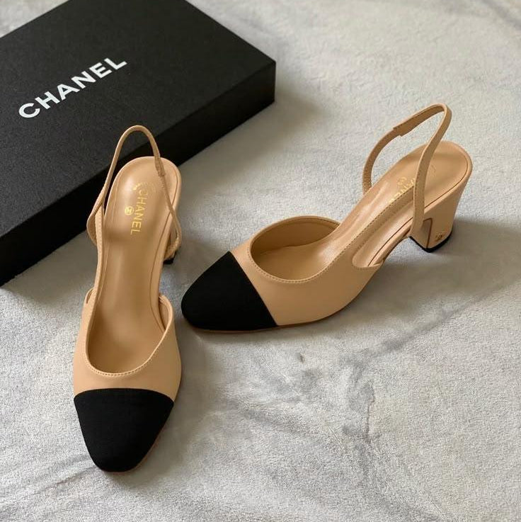 Classic Two-Tone Slingbacks - Faizah Outlet