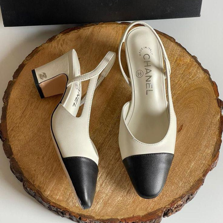 Classic Two-Tone Slingbacks - Faizah Outlet