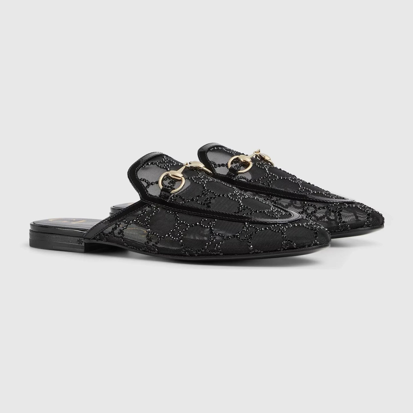 Crystal Backless Loafer Slippers - Faizah Outlet