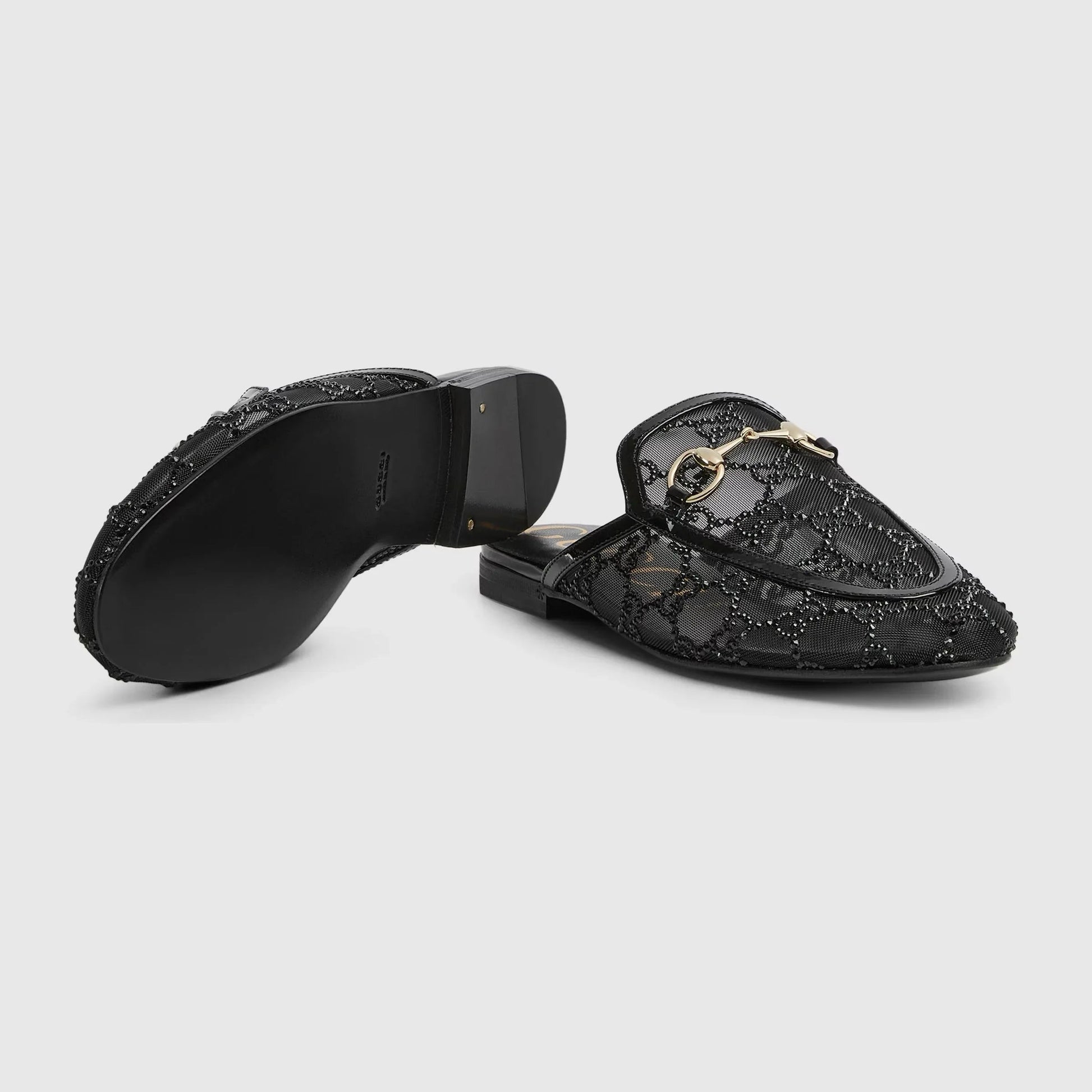 Crystal Backless Loafer Slippers - Faizah Outlet