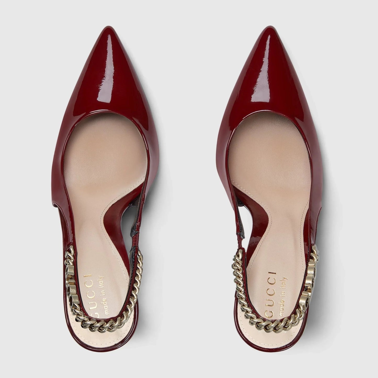 Luxury Patent Leather Chain-Link Pumps - Faizah Outlet