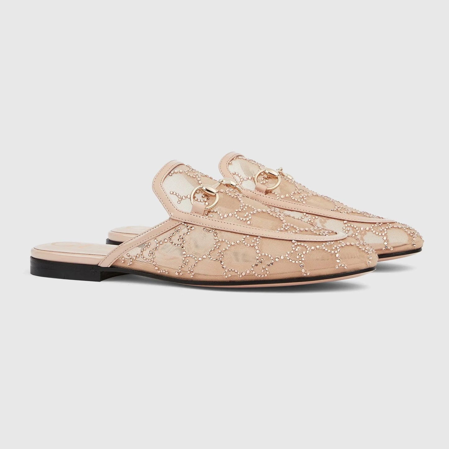 Crystal Backless Loafer Slippers - Faizah Outlet