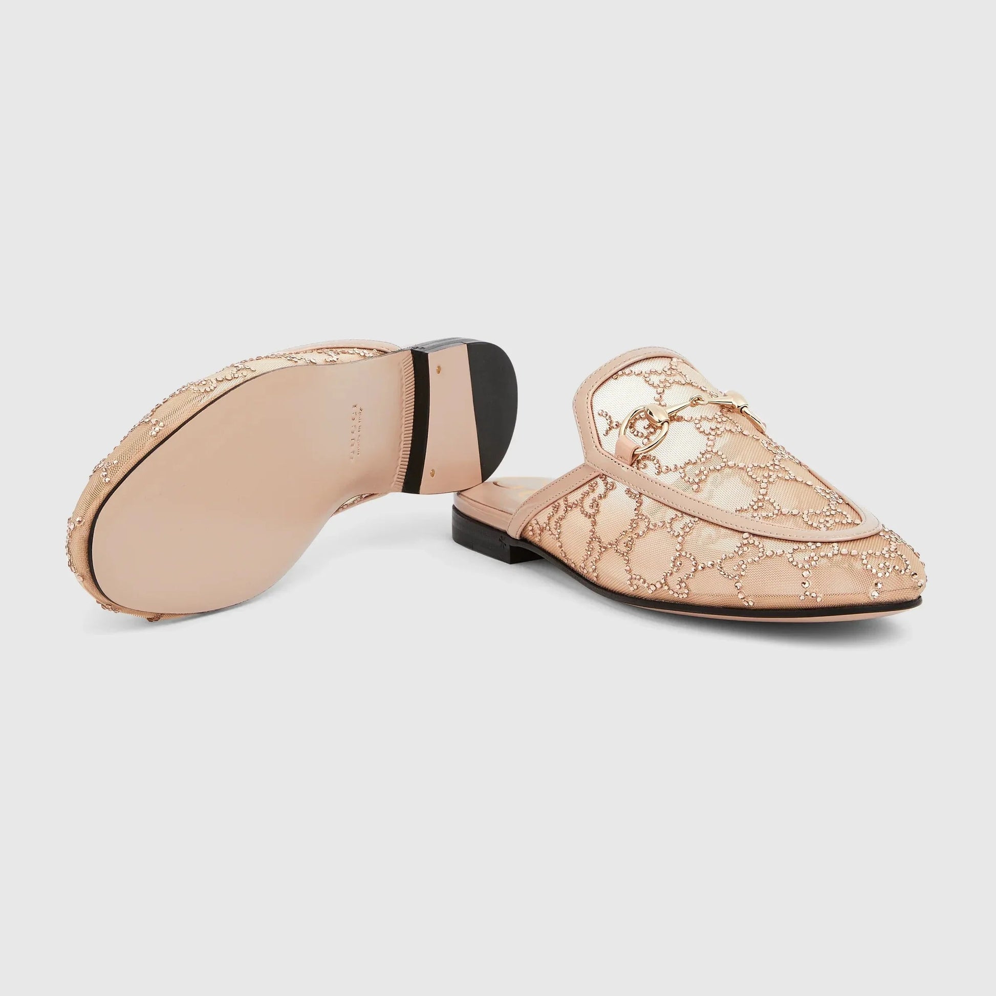 Crystal Backless Loafer Slippers - Faizah Outlet
