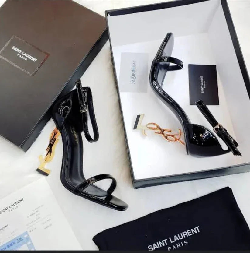 Elegant Patent Leather Heels - Faizah Outlet