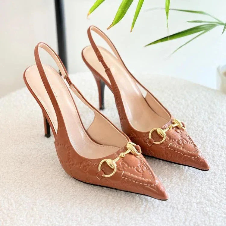 Horsebit Monogram GG Back Belt Heels - Faizah Outlet