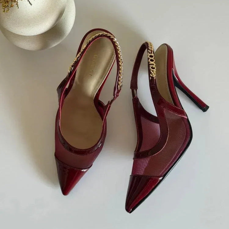 Mesh High Heel Slingbacks - Faizah Outlet