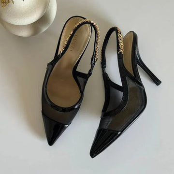 Mesh High Heel Slingbacks