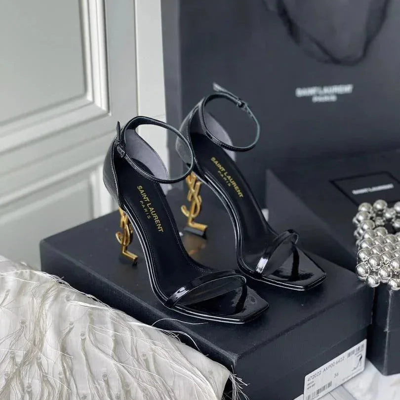 Elegant Patent Leather Heels - Faizah Outlet