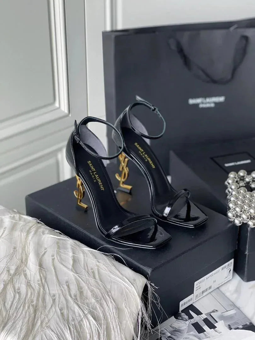 Elegant Patent Leather Heels - Faizah Outlet