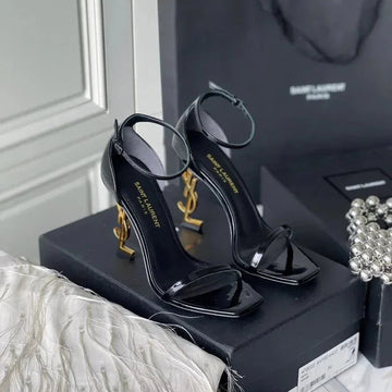 Elegant Patent Leather Heels - Faizah Outlet
