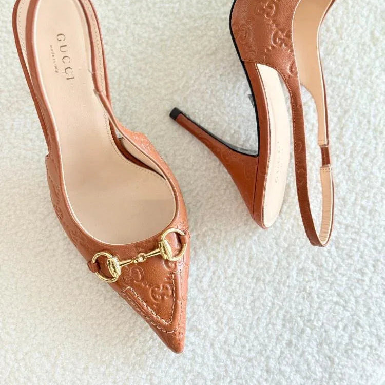 Horsebit Monogram GG Back Belt Heels - Faizah Outlet