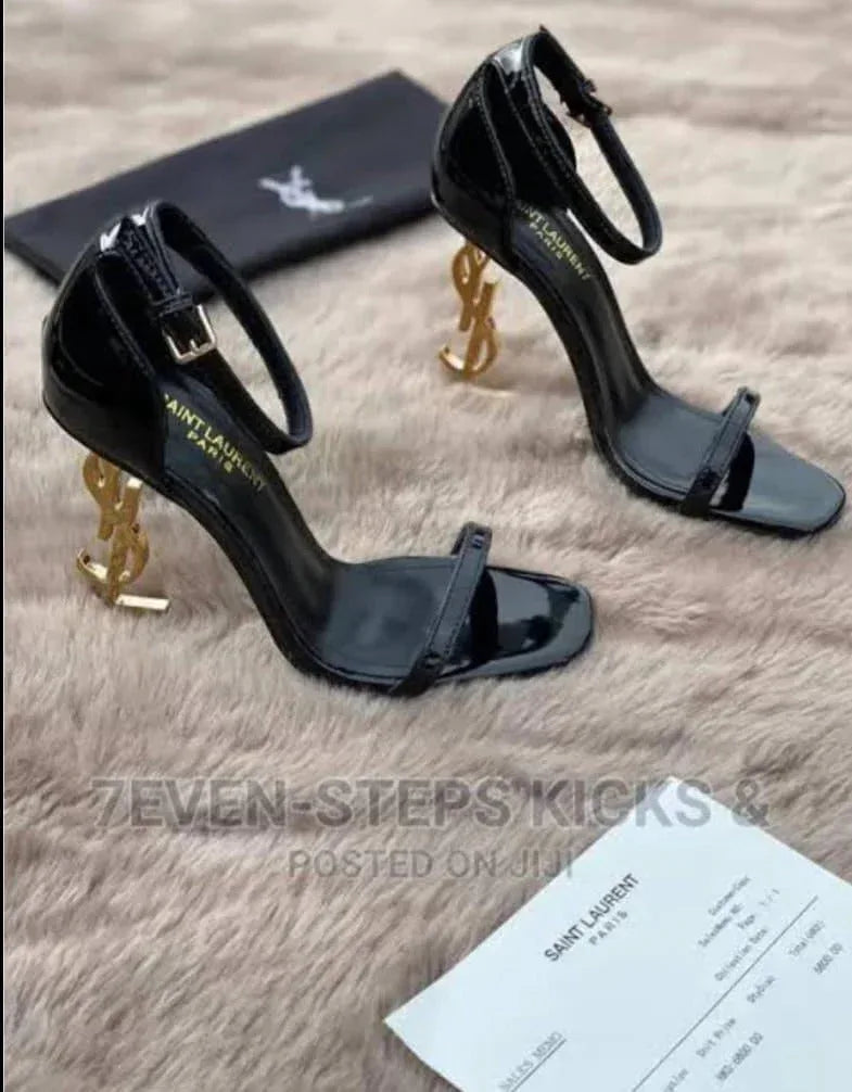 Elegant Patent Leather Heels - Faizah Outlet