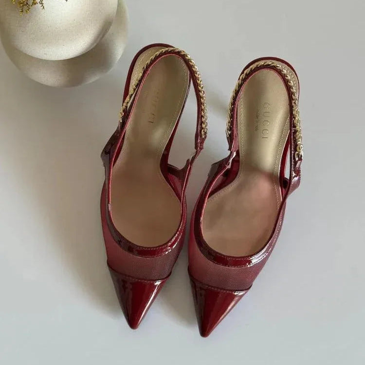 Mesh High Heel Slingbacks