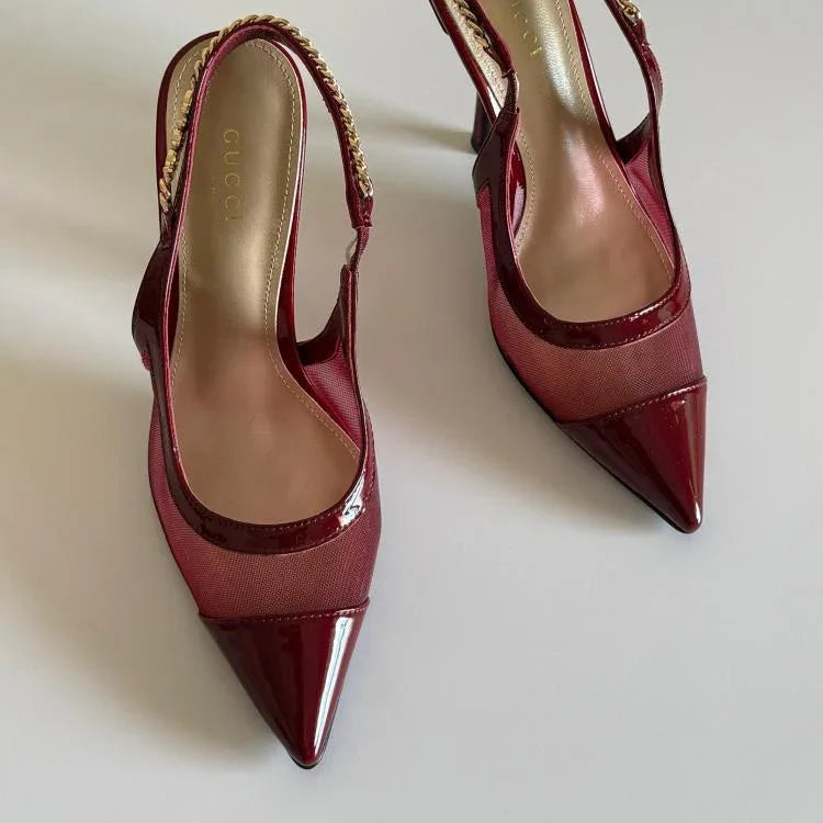 Mesh High Heel Slingbacks