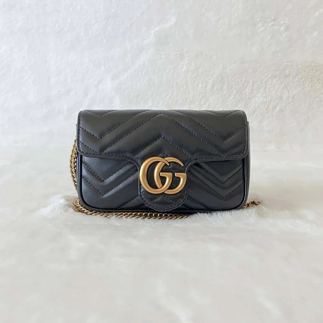Black Matelassé Super Mini Bag - Faizah Outlet