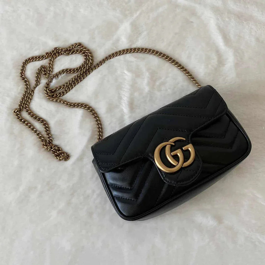 Black Matelassé Super Mini Bag - Faizah Outlet