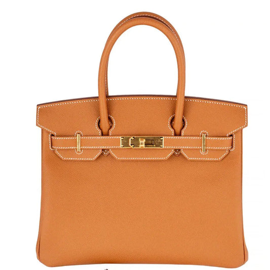Premium Togo Leather Gold Handbag - Faizah Outlet
